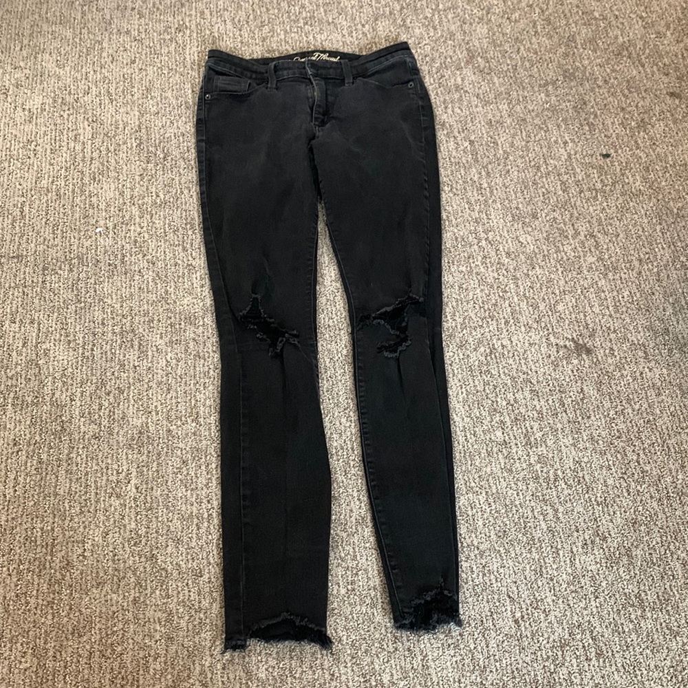 black ripped jeans
